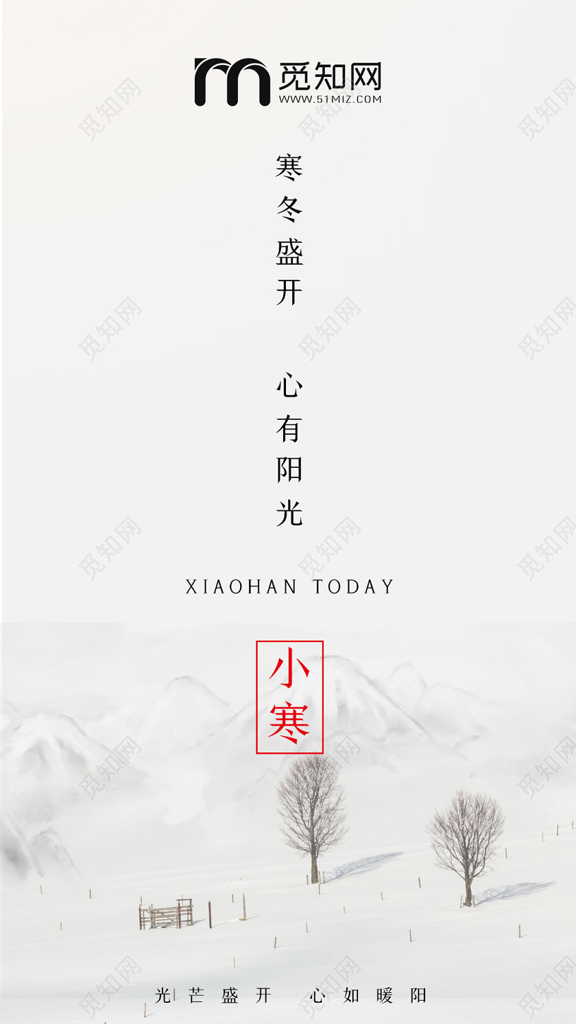 简约原创创意传统二十四节气小寒