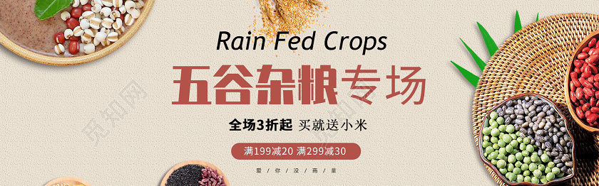 简约大气电商淘宝天猫五谷杂粮促销banner