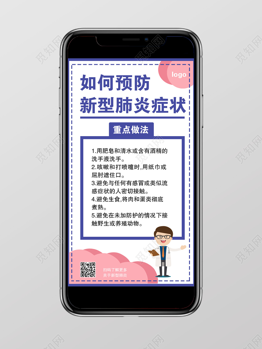 如何预防新型肺炎症状预防传染病疾病2020疫情手机海报传染