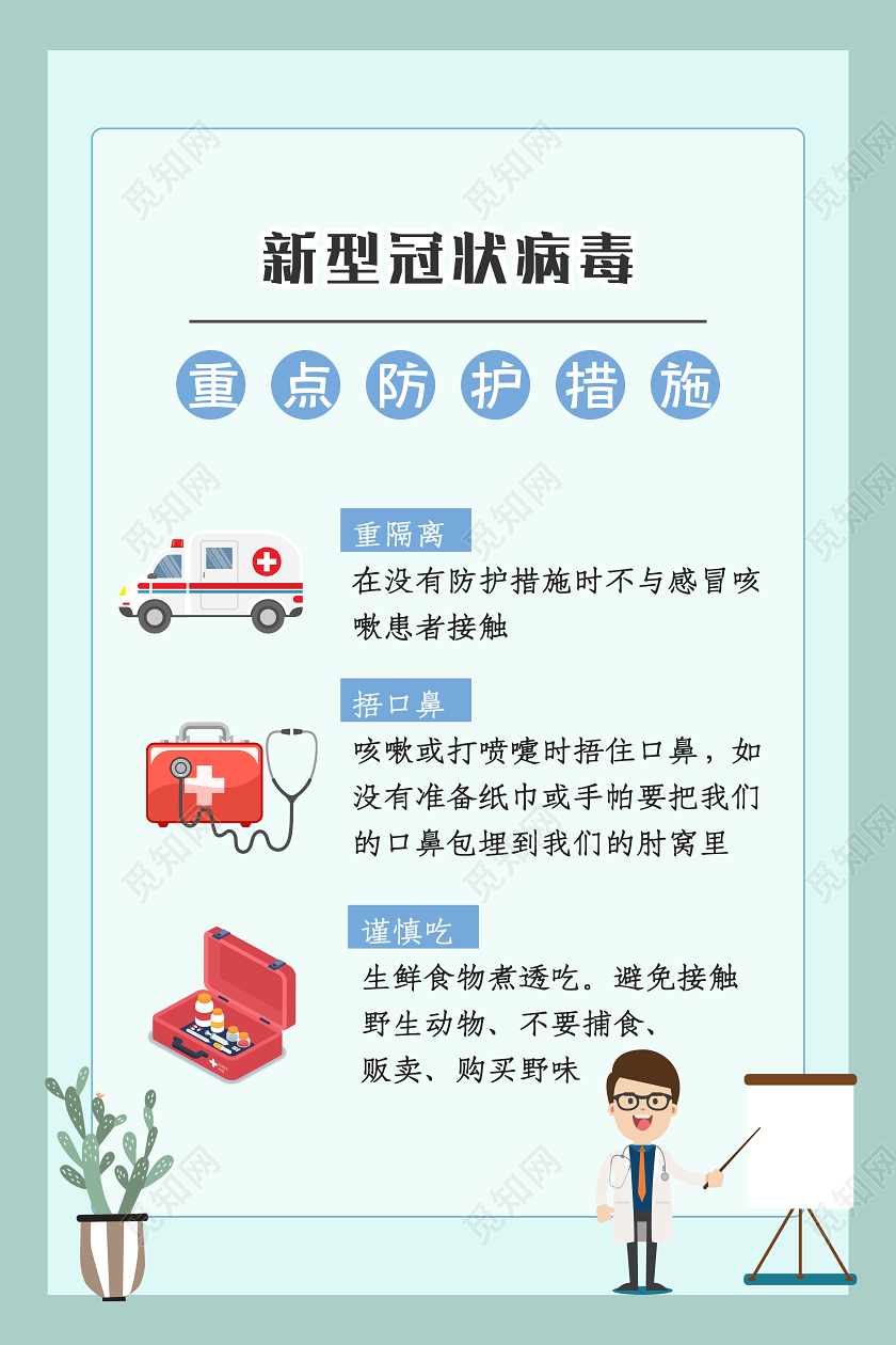 清新预防新型冠状肺炎疫情公益系列海报