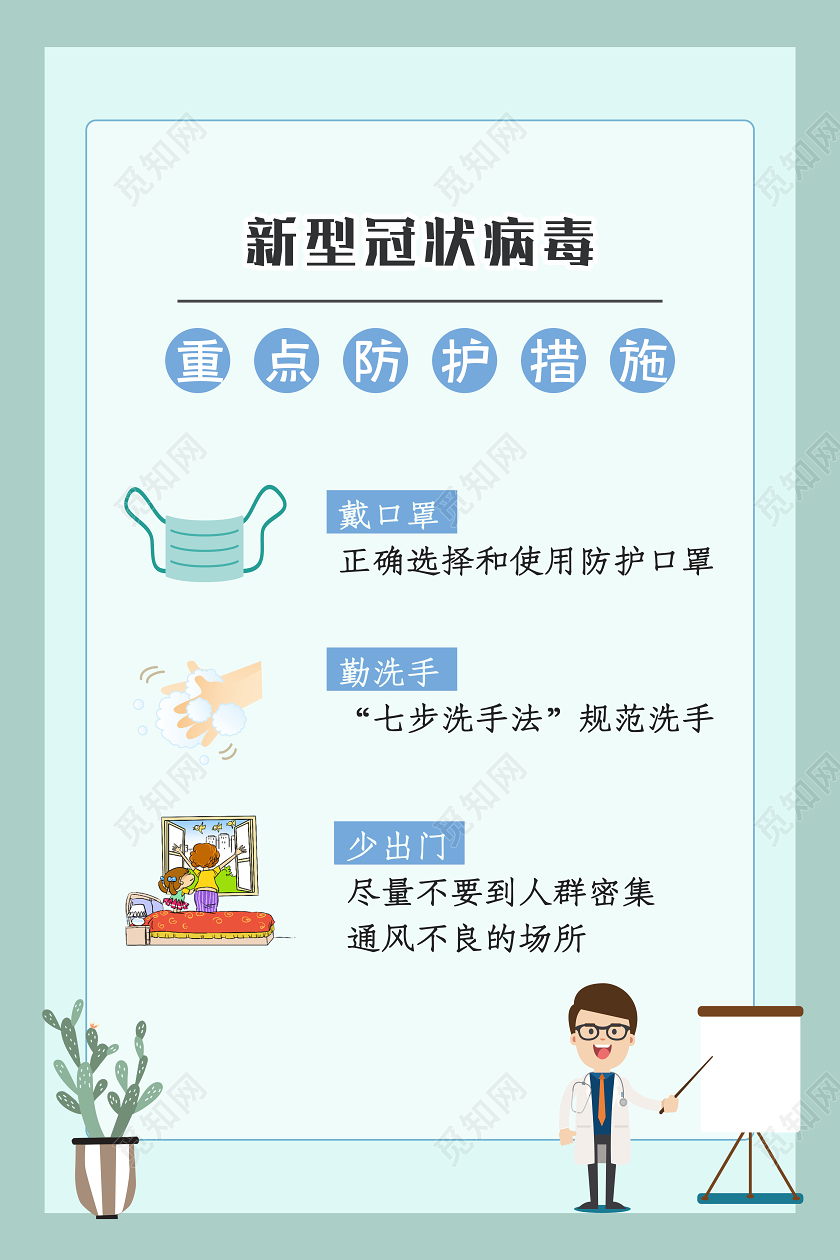 清新预防新型冠状肺炎疫情公益系列海报