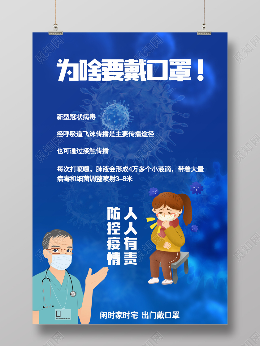带口罩戴口罩预防新型冠状肺炎武汉加油卫生医护人员医生口罩医疗用