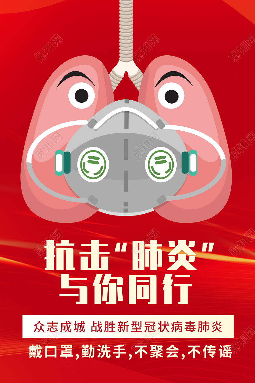 武汉加油卡通抗击肺炎抗击新型冠状病毒疫情宣传海报