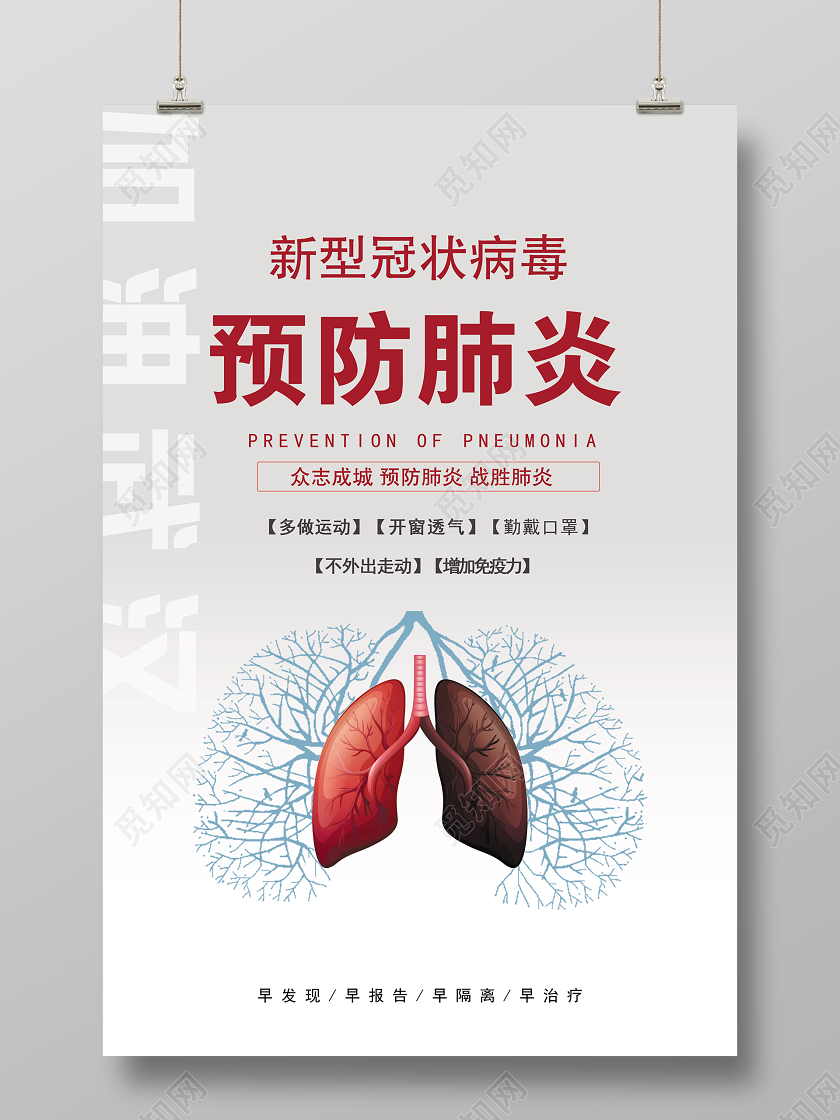 预防肺炎病毒肺炎疫情武汉防治新型冠状病毒武汉加油宣传海报