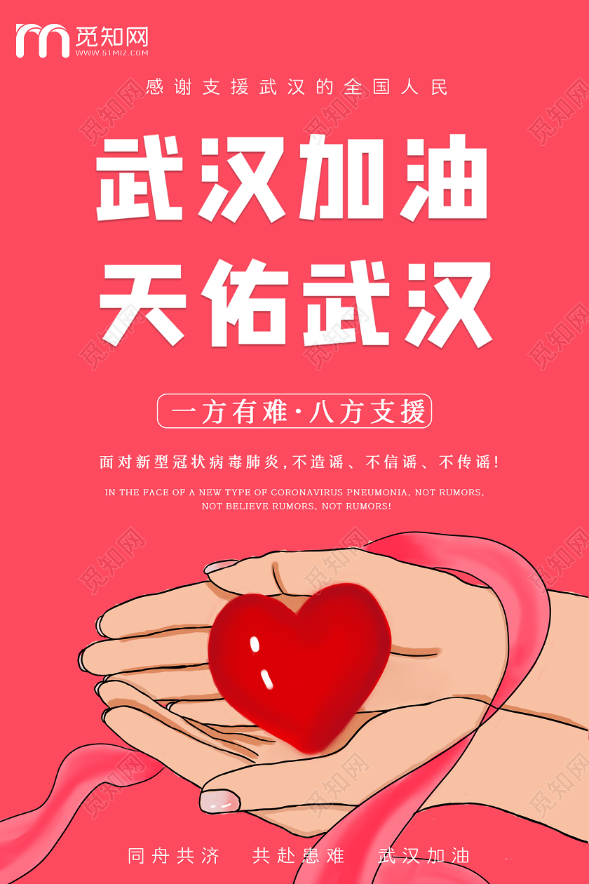 武汉加油简约原创创意新型冠状病毒肺炎海报