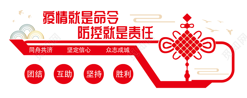 红色几何疫情就是命令新型冠状病毒肺炎病毒抗击疫情文化墙