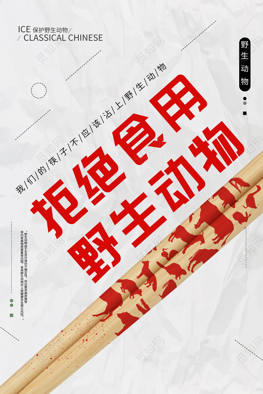 拒绝食用野味保护野生动物处海报