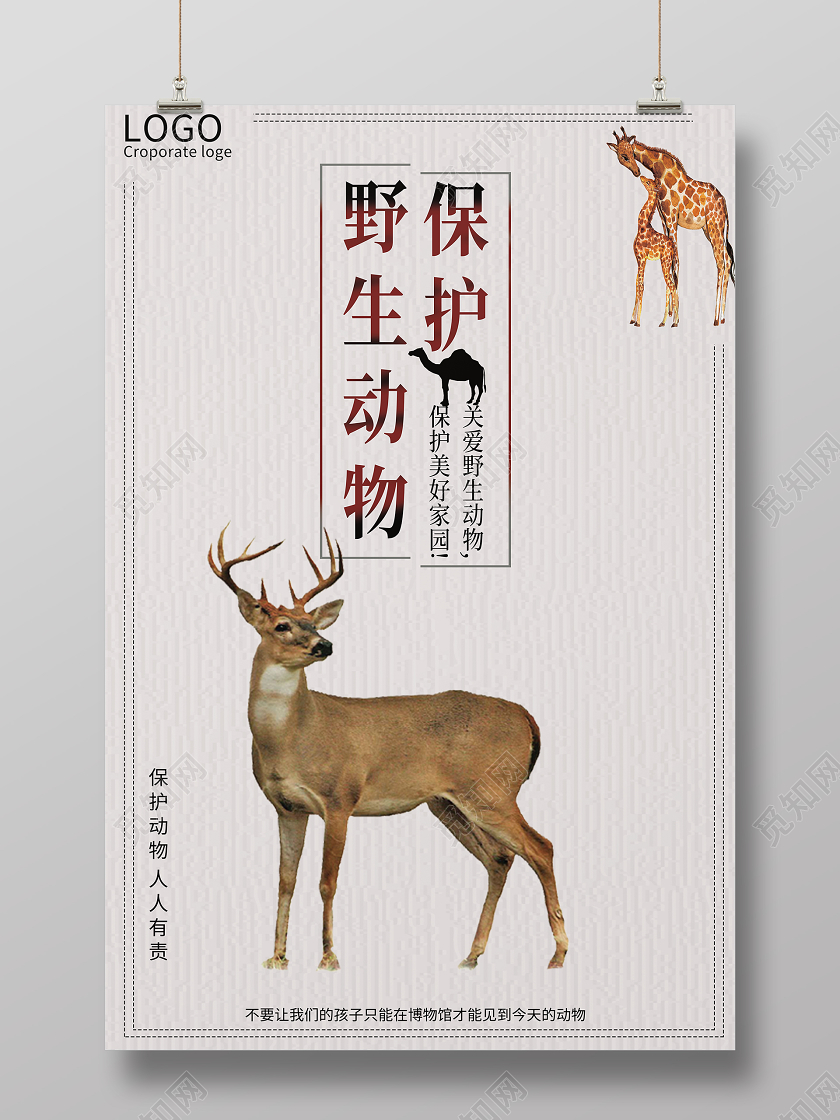 拒绝食用野味保护野生动物海报
