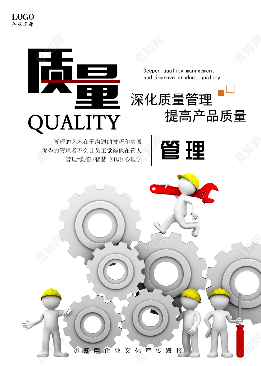 白色质量管理海报