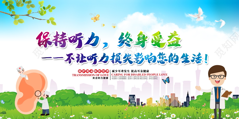 蓝色大气2020年3月3日全国爱耳日宣传展板