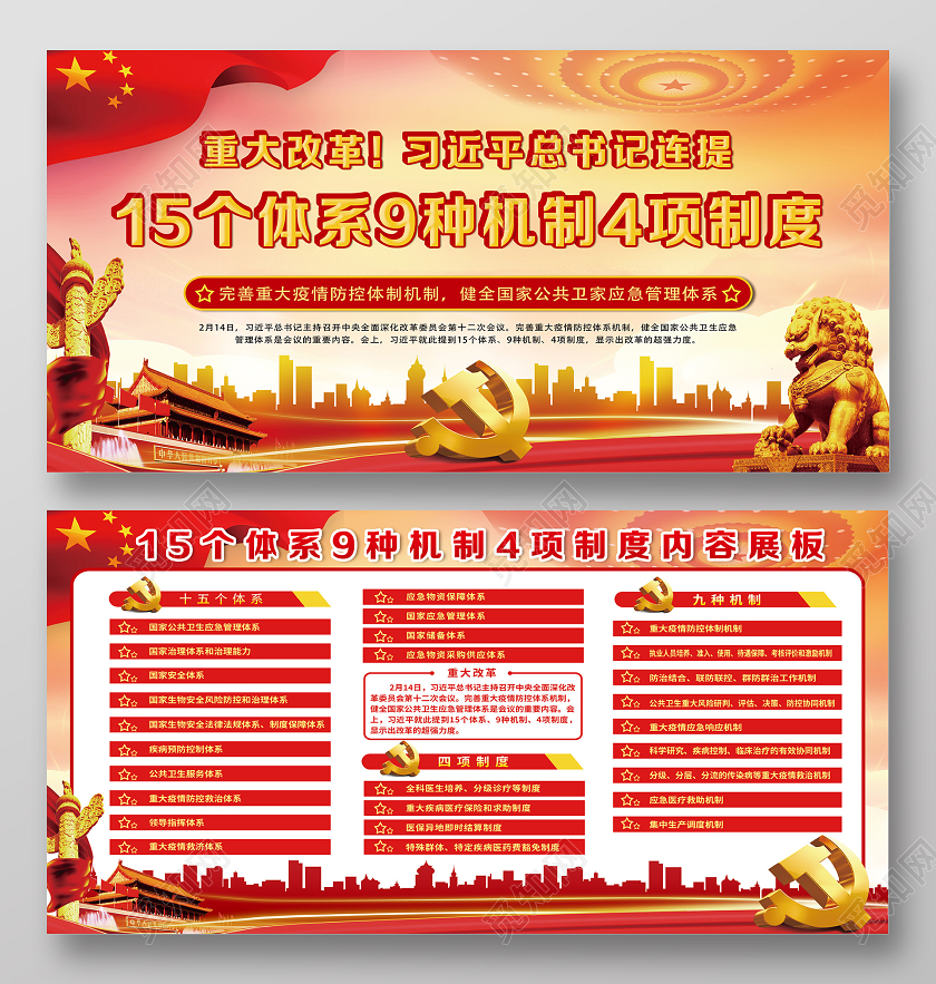 红色党风15个体系9种机制4项制度党建党政党课展板党政党课党建