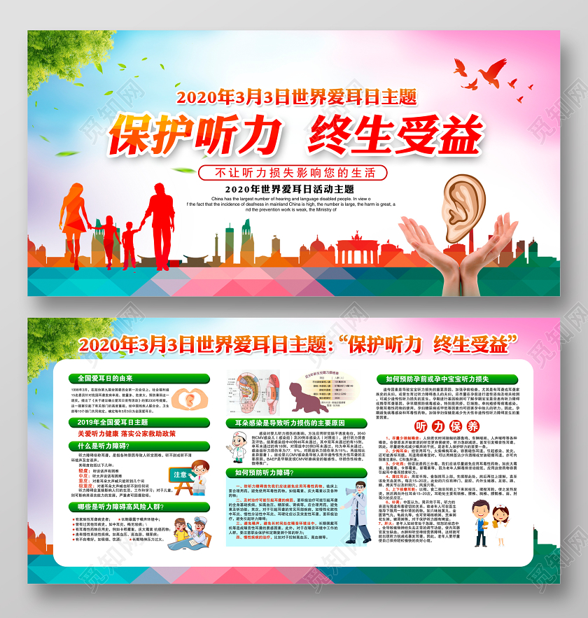 2020年3月3日全国爱耳日保护听力终生受益主题活动宣传栏