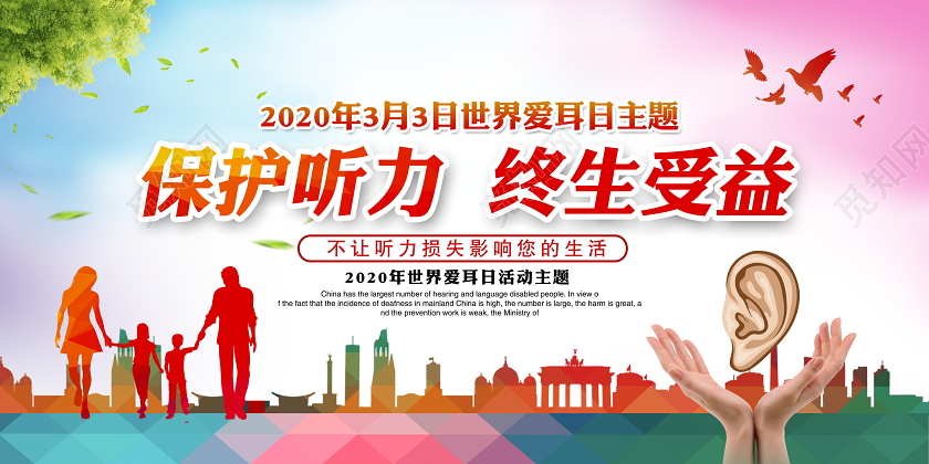 2020年3月3日全国爱耳日保护听力终生受益主题活动宣传栏