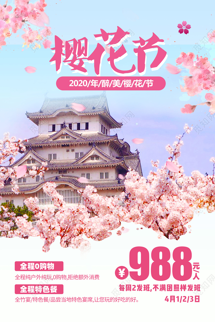 春天樱花武大日本樱花节记忆旅游武汉加油疫情武汉樱花海报