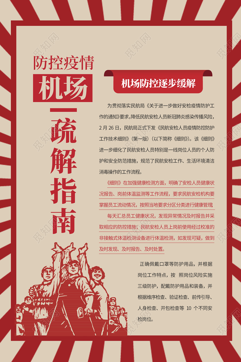 复古民国风80年代红色复工指南方案难点堵车海报宣传