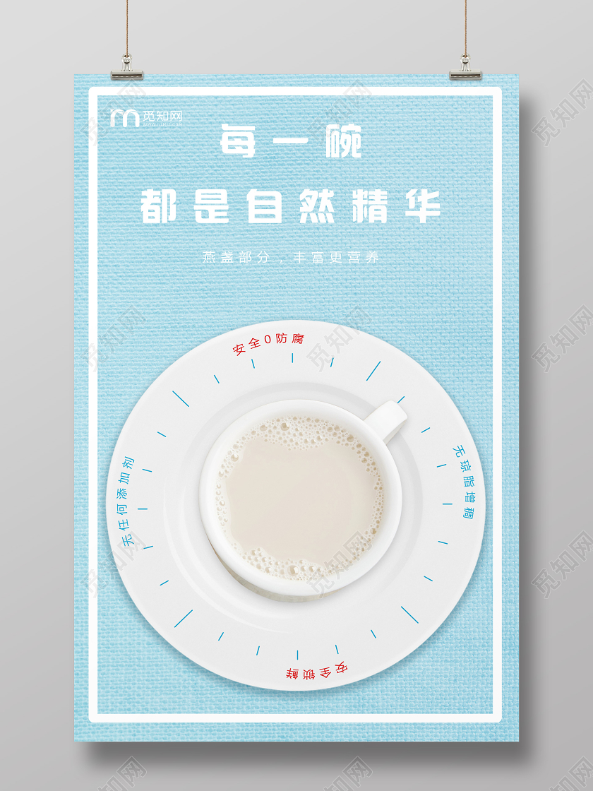早安早餐俯视角度宣传海报