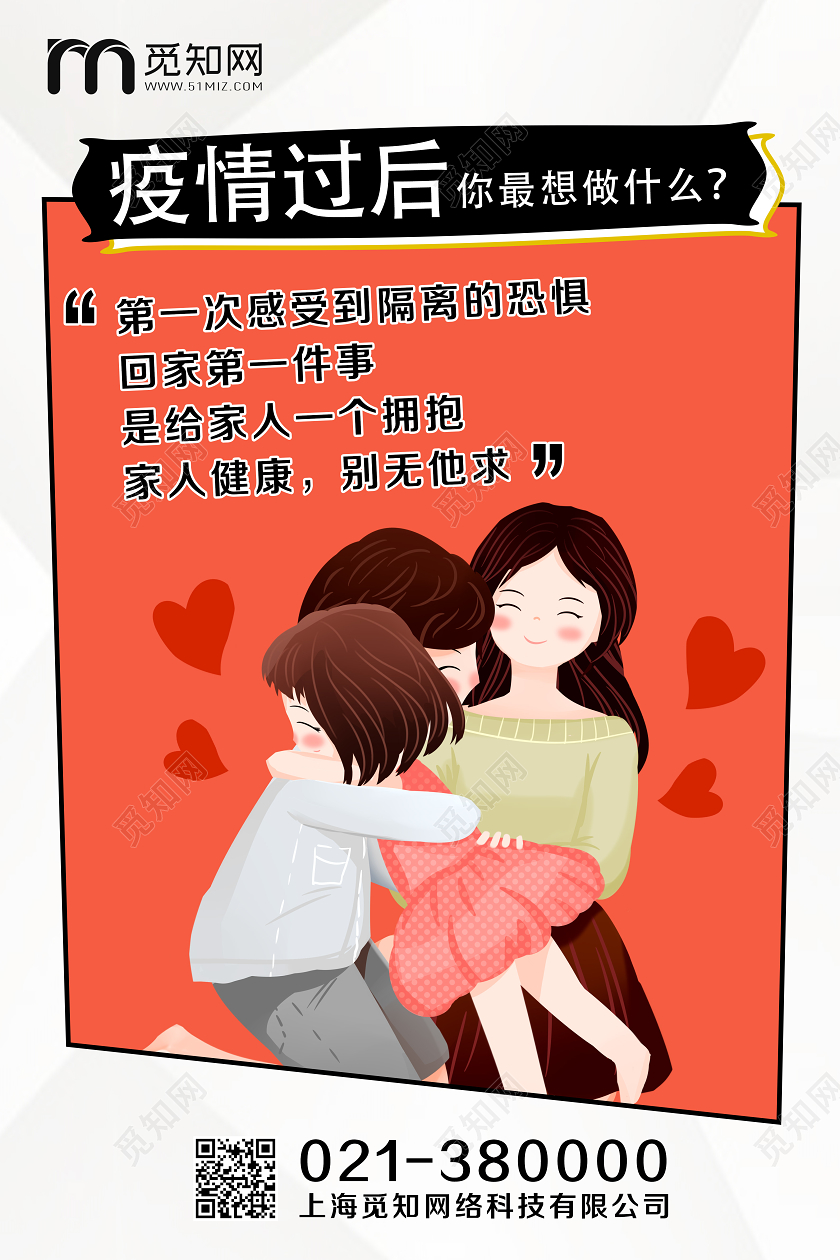 红色卡通疫情过后你最想做什么疫情过后海报