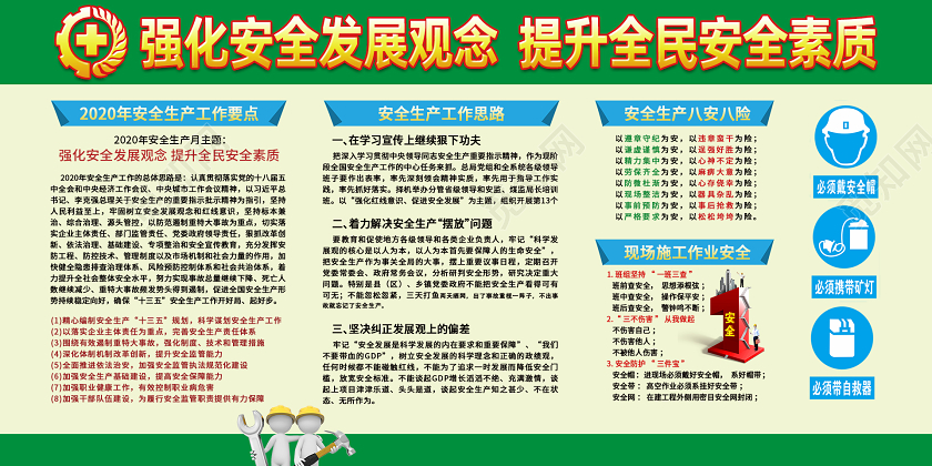 强化安全发展观念 提升全民安全素质展板煤矿安全