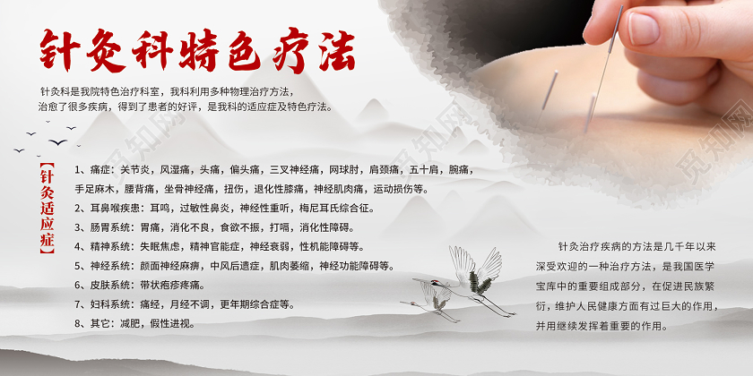 简约大气针灸科特色疗法中医药宣传栏展板中医针灸