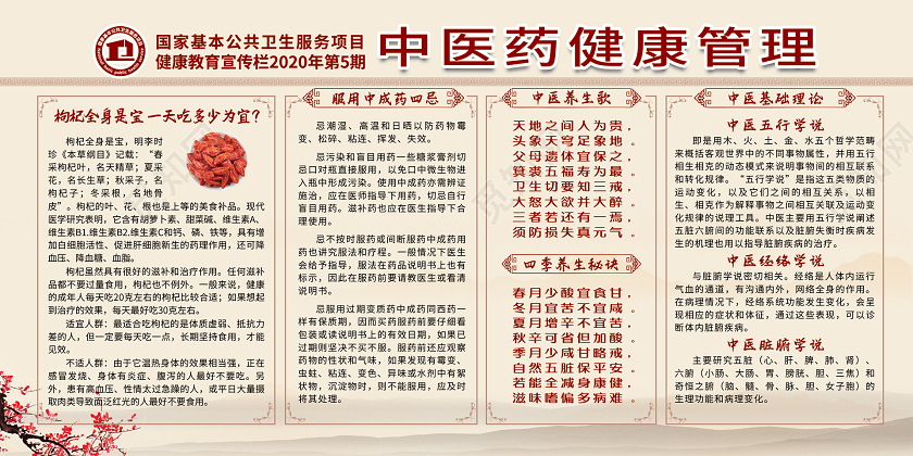 简约大气中医中医药健康管理宣传栏展板