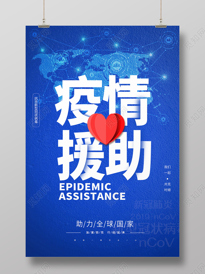 疫情援助助力全球疫情防控宣传海报