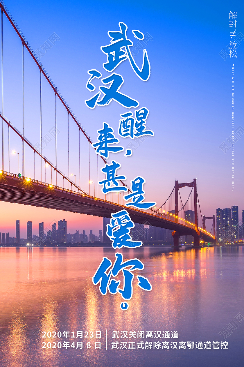 2020武汉醒来甚是爱你正式解除离汉离鄂通道管控海报