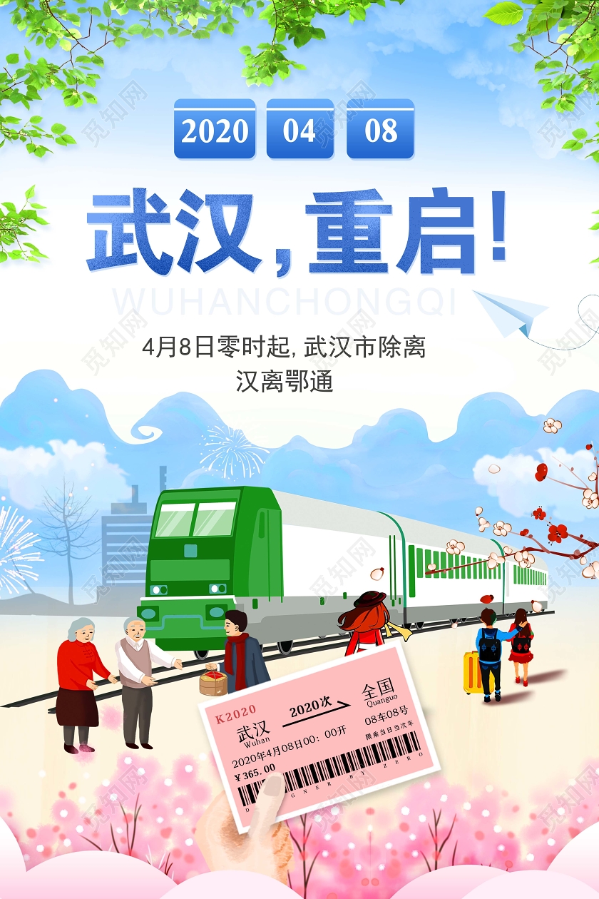 武汉重启疫情防控新型冠状病毒海报设计