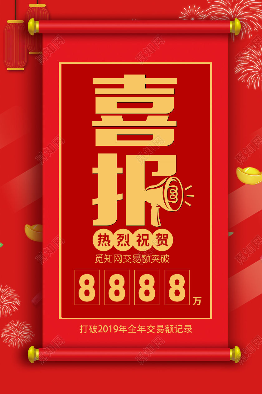 创意红色喜报业绩报喜海报