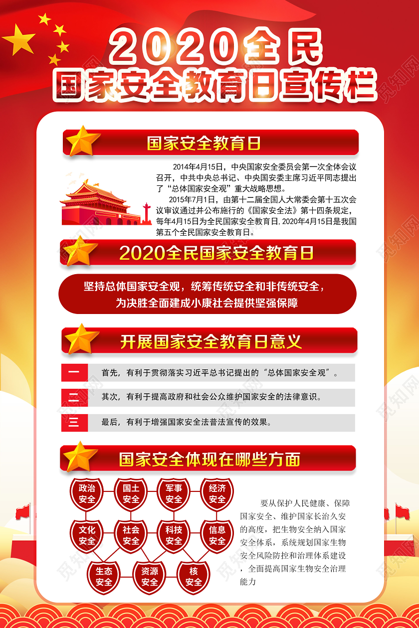 国家安全日红色2020全民国家安全教育日国家安全日宣传栏