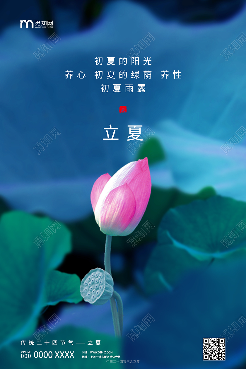 简约二十四节气立夏海报二十四节气立夏ui