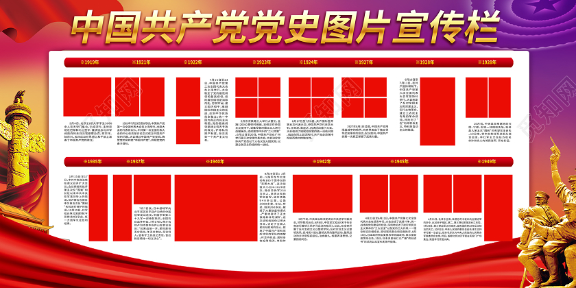 简约中国共产党党史图片宣传栏党史展板历史展板
