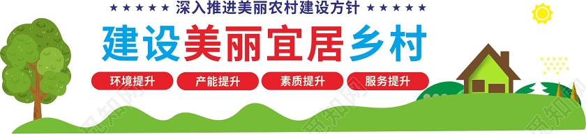 绿色卡通风建设美丽宜居乡村文化墙美丽乡村文化墙
