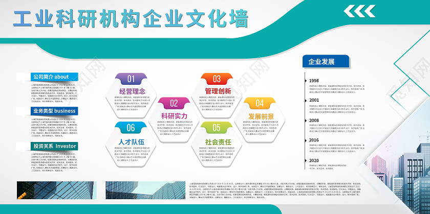 绿色简约商务工业科研机构企业展板工业展板