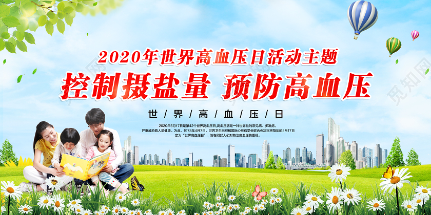 2020年世界高血压日活动预防高血压高血压知识宣传栏