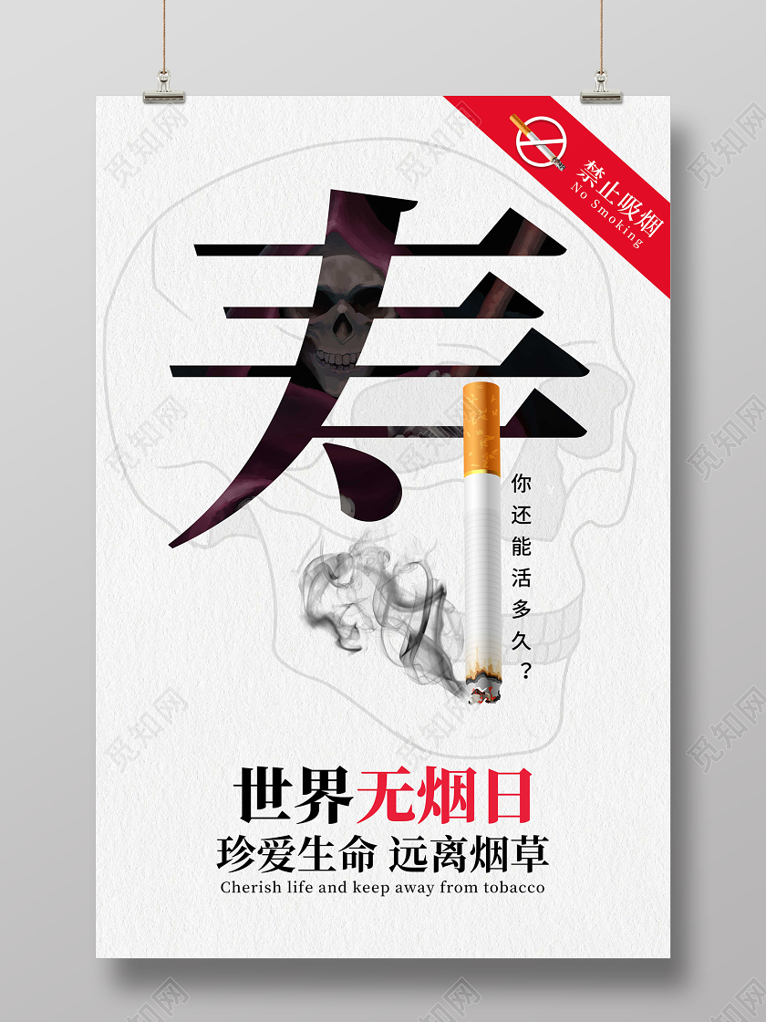 简约531世界无烟日禁烟海报设计
