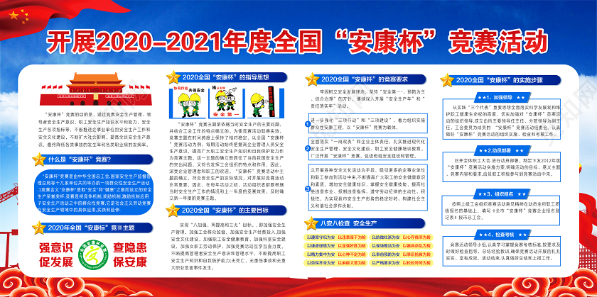 开展20202021年度全国安康杯竞赛启动仪式宣传栏