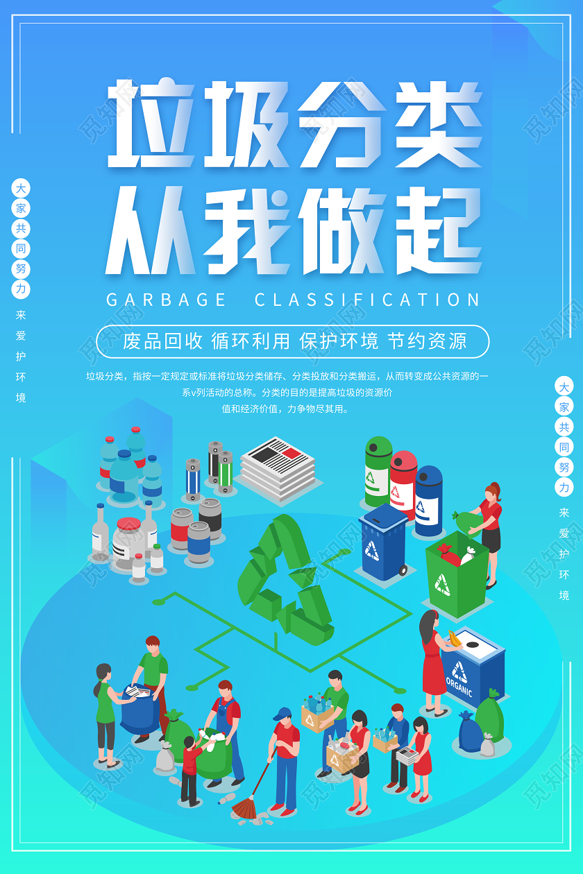 垃圾分类从我做起公益宣传海报