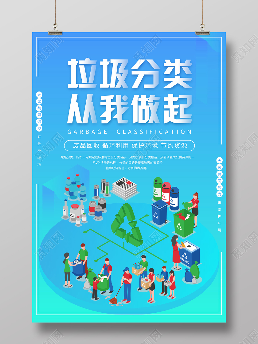 垃圾分类从我做起公益宣传海报