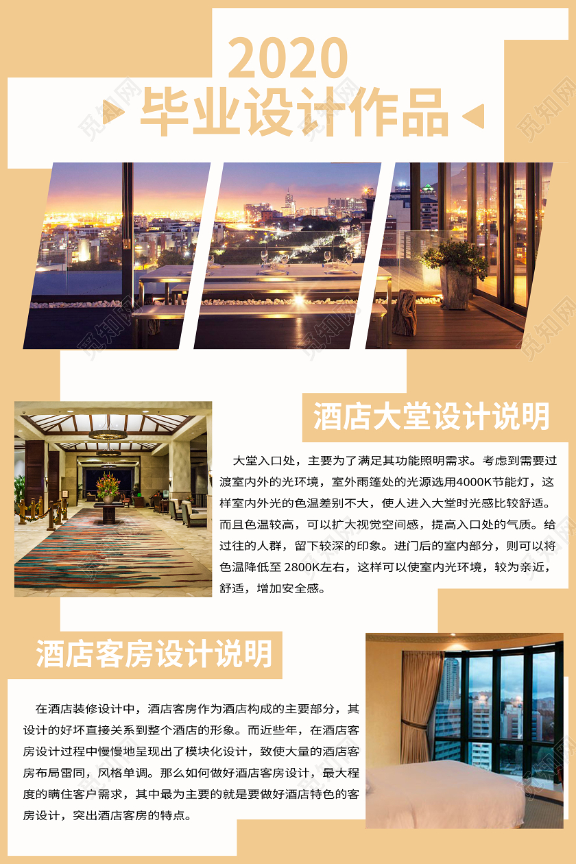 2020年酒店客房设计毕业海报毕业设计展板