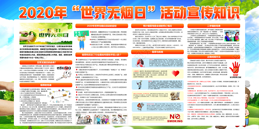531蓝色保护年轻人2020年世界无烟日活动宣传知识展板
