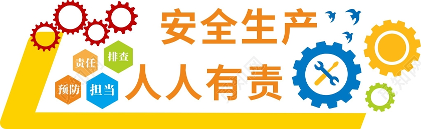 黄色几何简约风安全生产人人有责安全生产文化墙