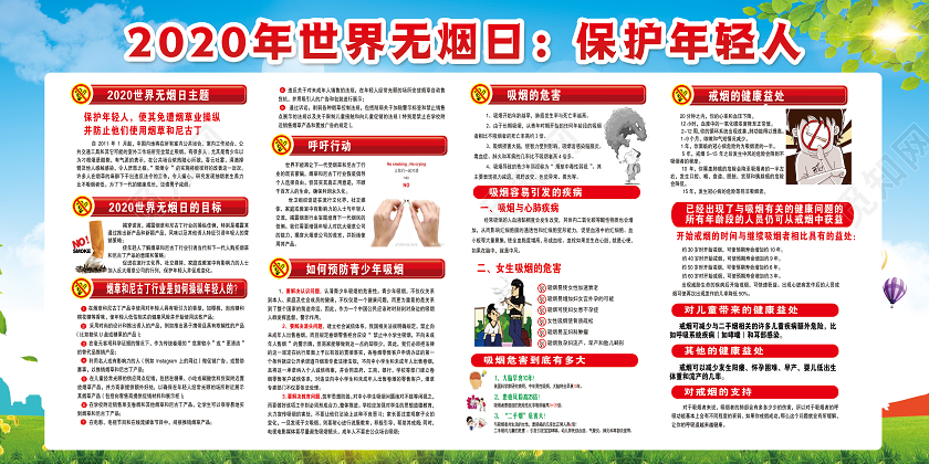 世界无烟日2020主题保护年轻人禁止吸烟尼古丁香烟禁止烟土