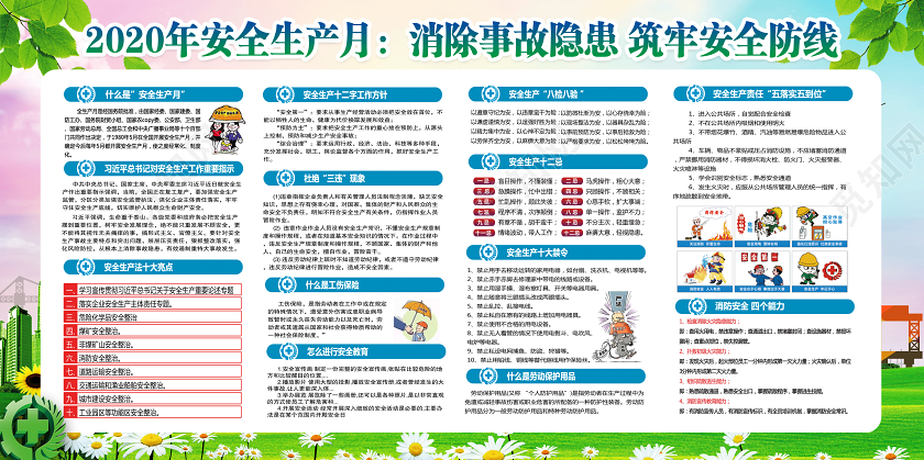 2020安全生产月展板安全生产展板宣传展板安全教育工地安全