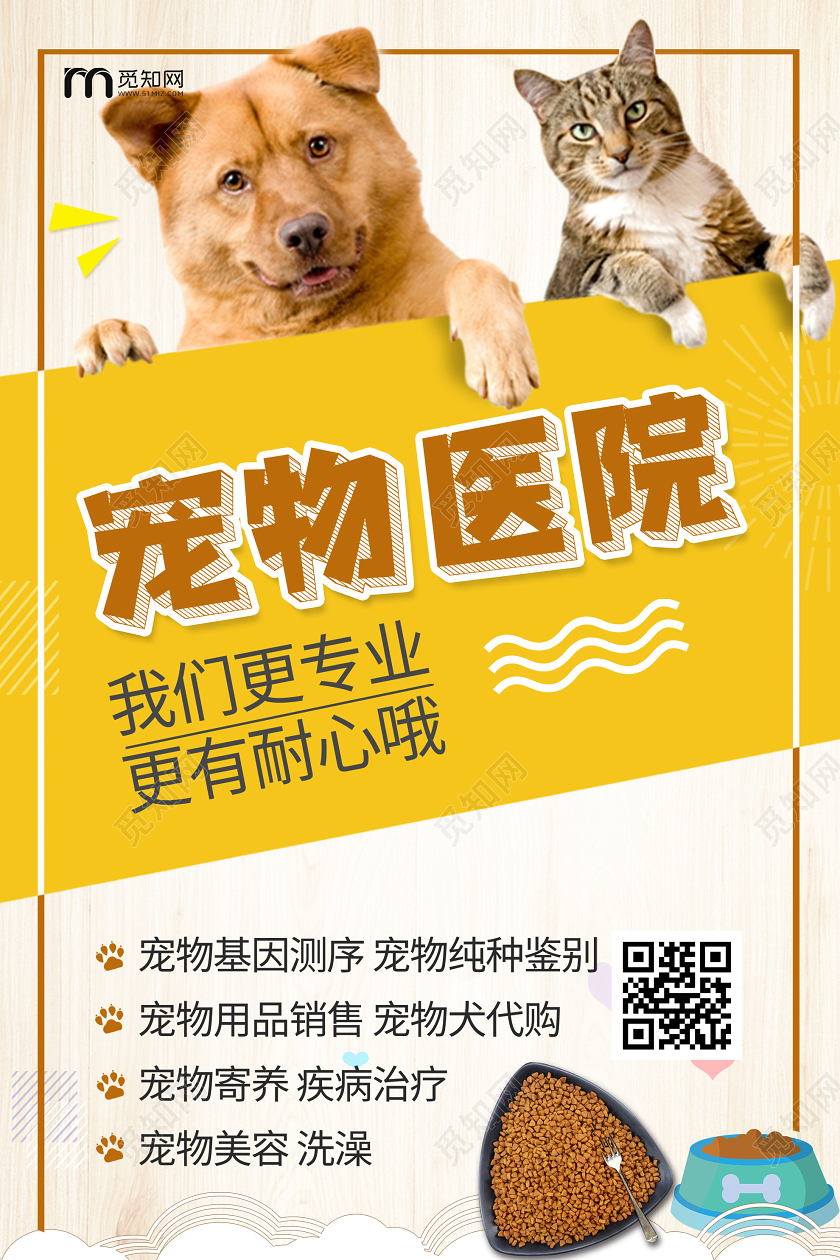 浅色简约宠物医院宠物店宣传海报宠物店宠物海报