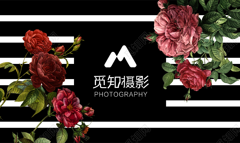 简约花卉摄影工作室名片