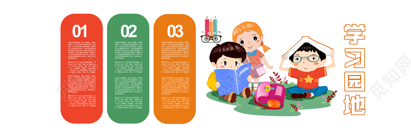 卡通清新学习园地简约创意文化墙学习园地设计