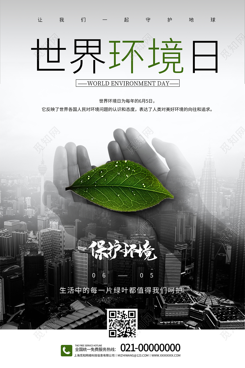 简约大气世界环境日宣传海报