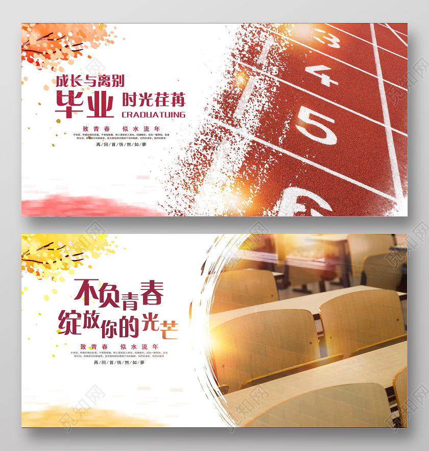 毕业季毕业简约风致青春青春不散场毕业季宣传海报展板