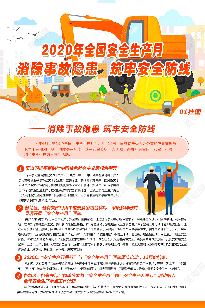 2020年全国安全生产月活动企业安全生产主体责任专题海报