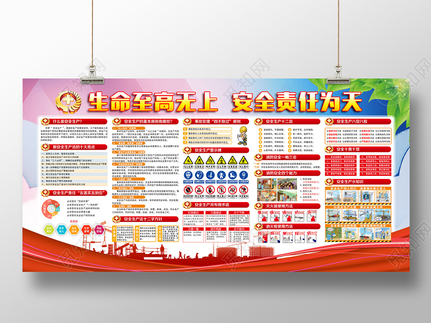 2020年全国安全生产月生命至高无上安全责任为天安全生产宣传栏